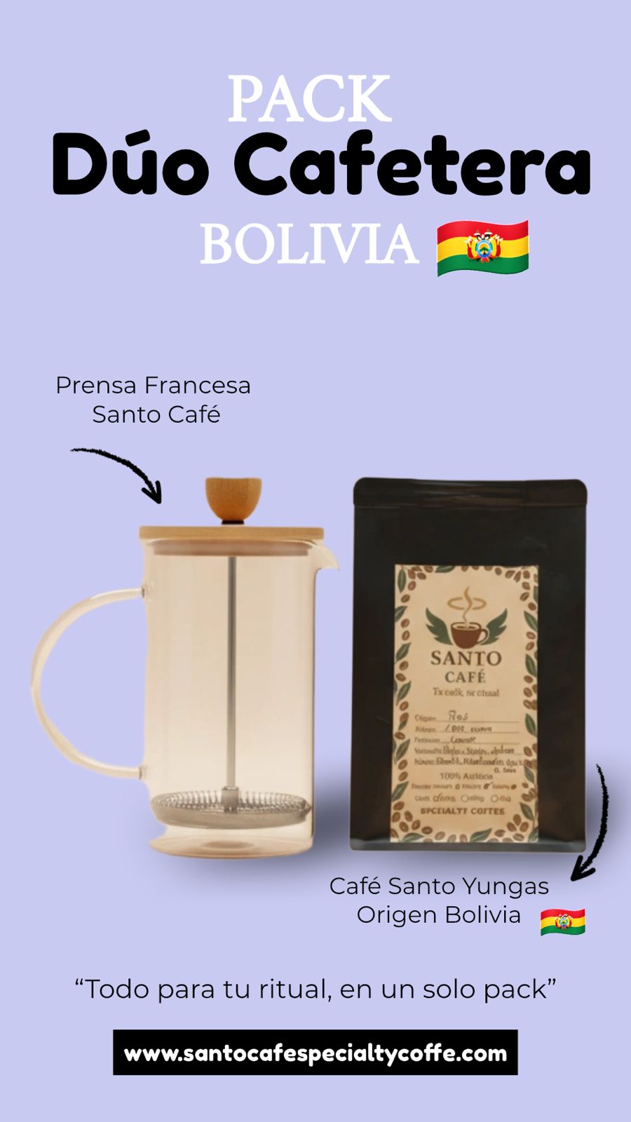 BOLIVIA DUO Cafetera (Café + Prensa Francesa) | AHORRA 16%